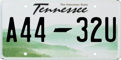 TN license plate A4432U