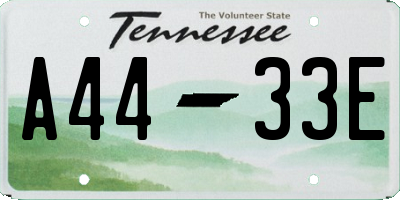 TN license plate A4433E