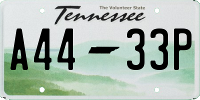 TN license plate A4433P