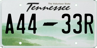 TN license plate A4433R