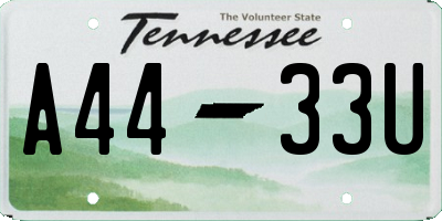 TN license plate A4433U