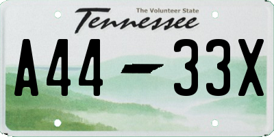 TN license plate A4433X