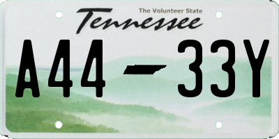 TN license plate A4433Y