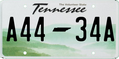 TN license plate A4434A