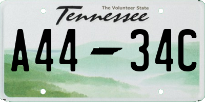 TN license plate A4434C