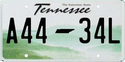 TN license plate A4434L