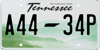 TN license plate A4434P