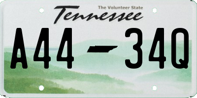TN license plate A4434Q
