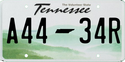 TN license plate A4434R
