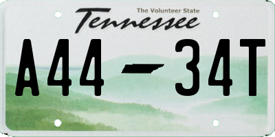 TN license plate A4434T