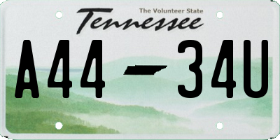 TN license plate A4434U