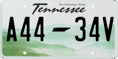 TN license plate A4434V