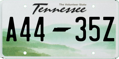 TN license plate A4435Z