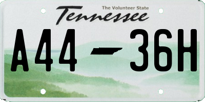 TN license plate A4436H