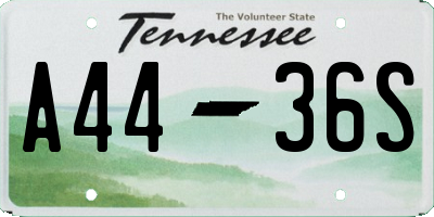 TN license plate A4436S