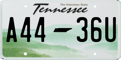 TN license plate A4436U