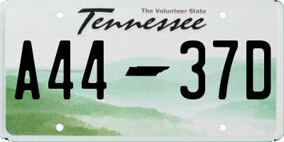 TN license plate A4437D