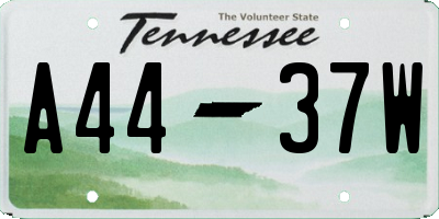 TN license plate A4437W