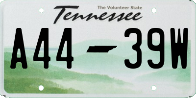 TN license plate A4439W