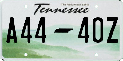 TN license plate A4440Z