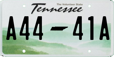 TN license plate A4441A