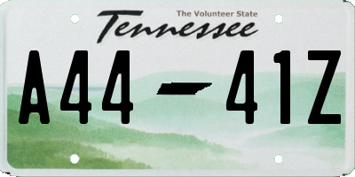 TN license plate A4441Z