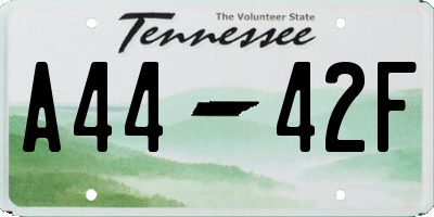 TN license plate A4442F