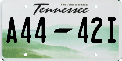 TN license plate A4442I