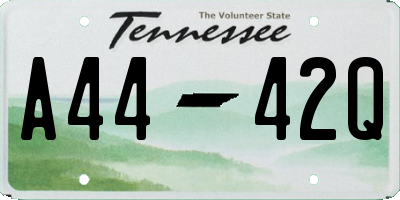 TN license plate A4442Q