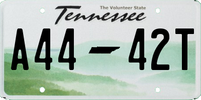 TN license plate A4442T