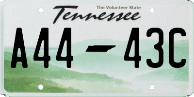TN license plate A4443C
