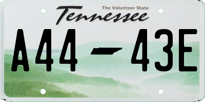 TN license plate A4443E