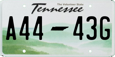 TN license plate A4443G