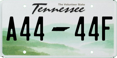 TN license plate A4444F