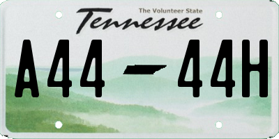 TN license plate A4444H