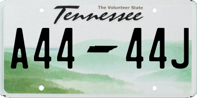 TN license plate A4444J