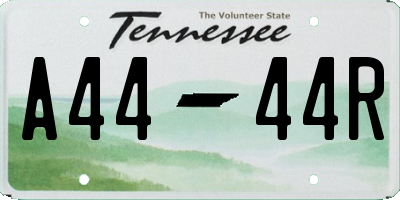 TN license plate A4444R