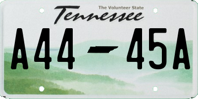 TN license plate A4445A