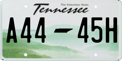 TN license plate A4445H