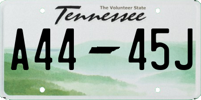 TN license plate A4445J