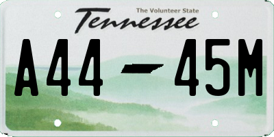 TN license plate A4445M