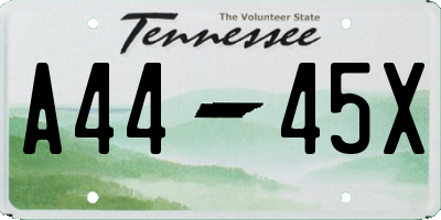 TN license plate A4445X