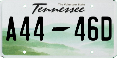 TN license plate A4446D