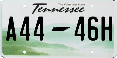 TN license plate A4446H