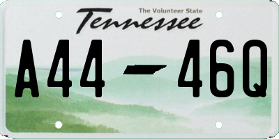 TN license plate A4446Q