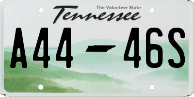 TN license plate A4446S
