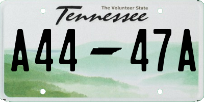 TN license plate A4447A