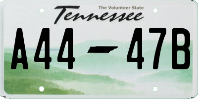 TN license plate A4447B