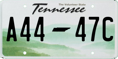TN license plate A4447C