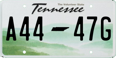 TN license plate A4447G